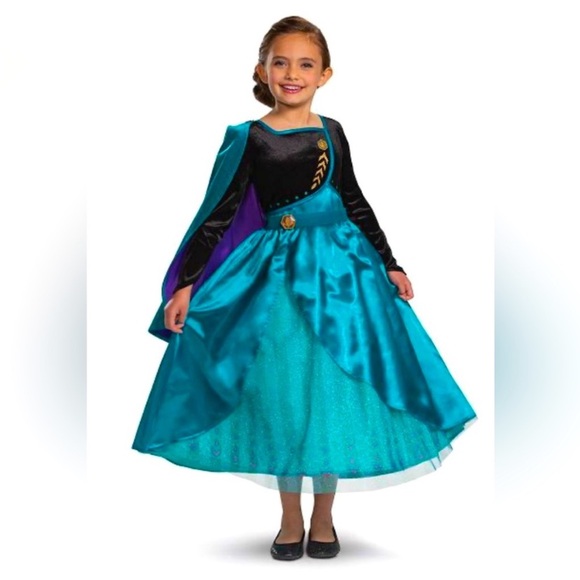 DISNEY FROZEN II 🖤ANNA🖤 DELUXE COSTUME SIZE SMALL (4-6X) 🌟NWT🌟 - Picture 15 of 16